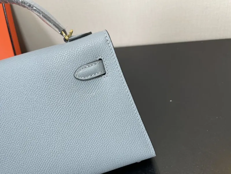 Hermes Mini Kelly Light Blue Handbag 220 - Image 4