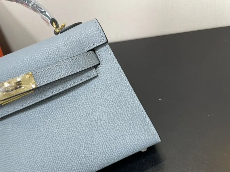 Hermes Mini Kelly Light Blue Handbag 220 - Image 7