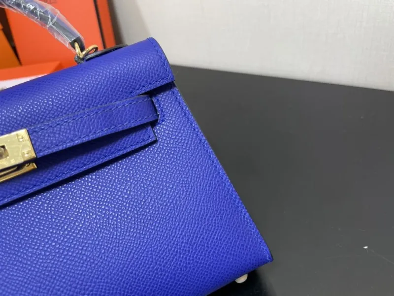 Hermes Blue Kelly Handbag 233 - Image 7