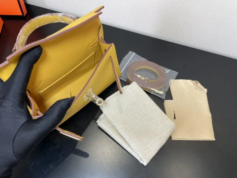 Hermes Yellow Kelly Handbag 234 - Image 7