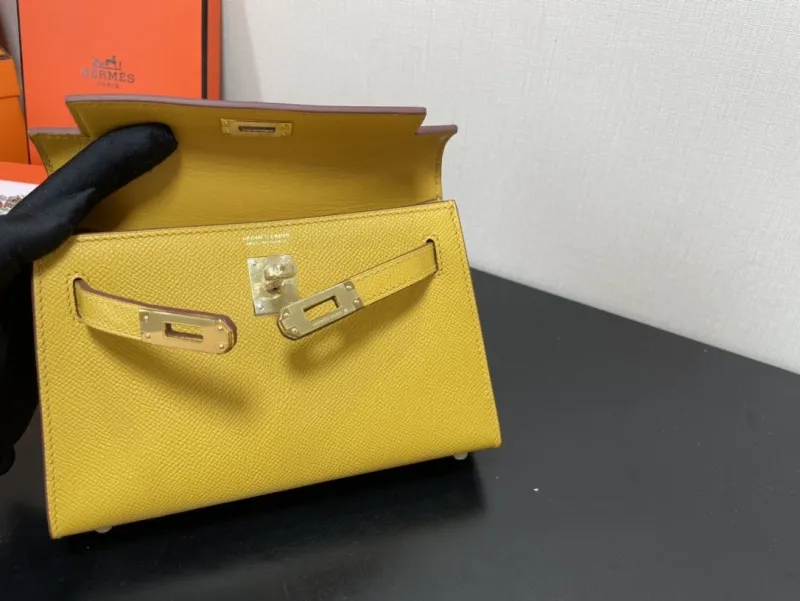 Hermes Yellow Kelly Handbag 234 - Image 8