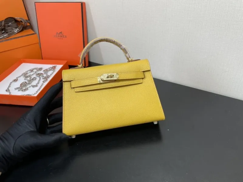 Hermes Yellow Kelly Handbag 234 - Image 9