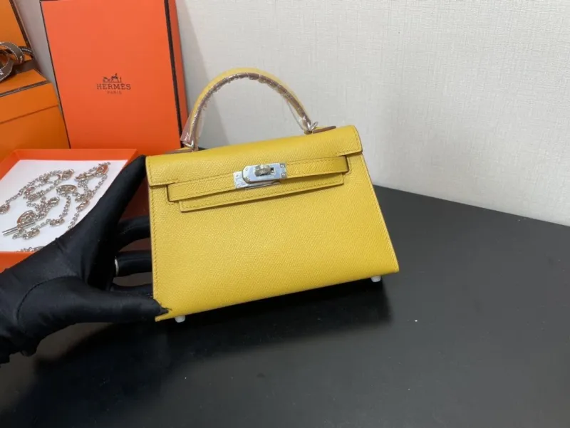 Hermes Yellow Kelly 235 Mini Handbag - Image 3