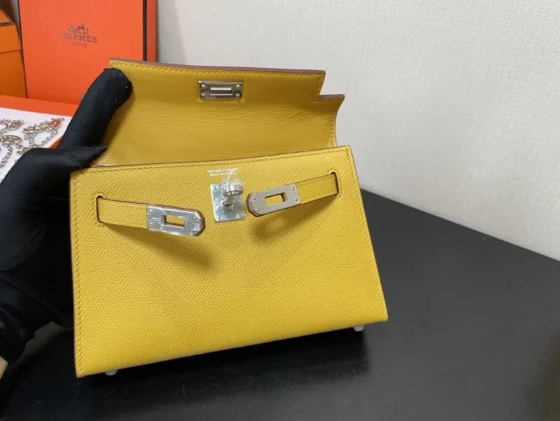 Hermes Yellow Kelly 235 Mini Handbag - Image 7
