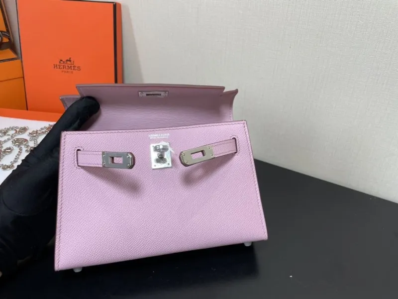 Hermes Pink Kelly Mini Handbag 238 - Image 7