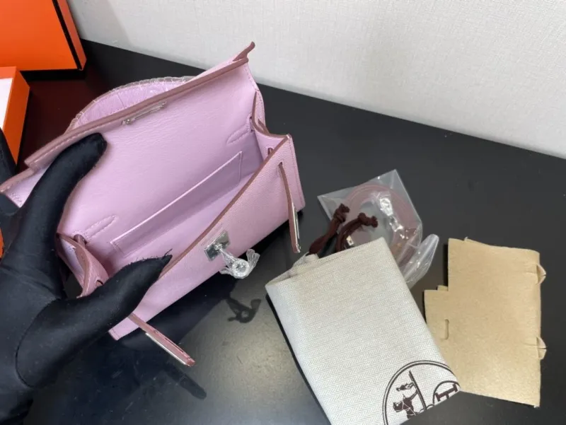 Hermes Pink Kelly Mini Handbag 238 - Image 9