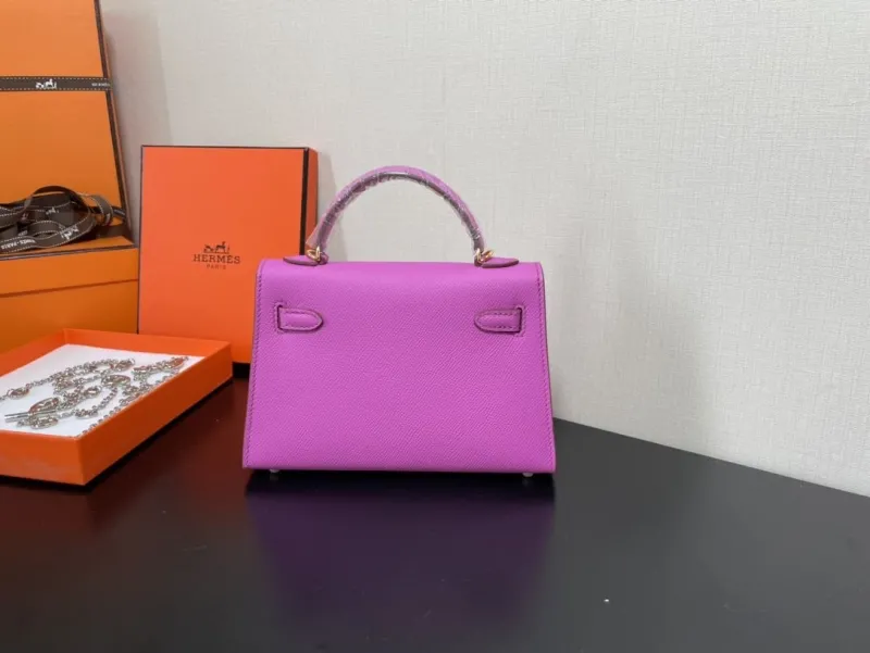 Alternative view of Hermes Mini Purple Kelly Leather Handbag 241