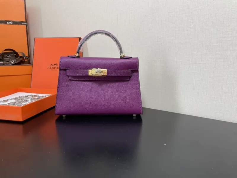 Hermes Purple Kelly Bag Model 242