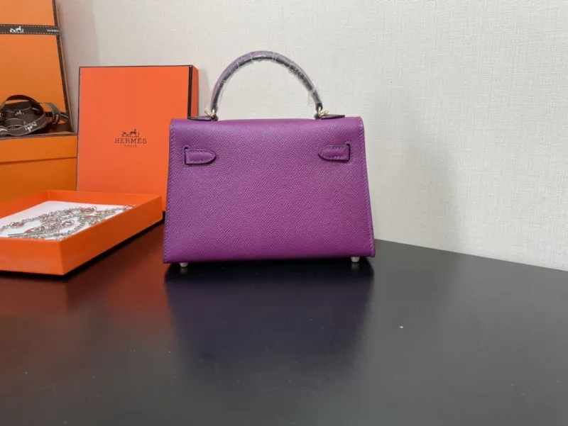 Alternative view of Hermes Purple Kelly Bag Model 242