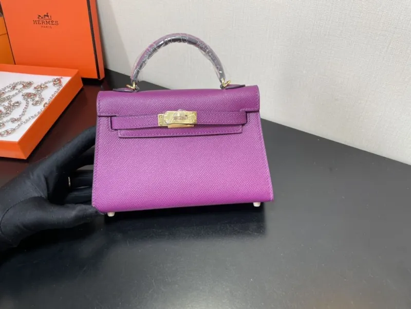 Hermes Purple Kelly Bag Model 242 - Image 5