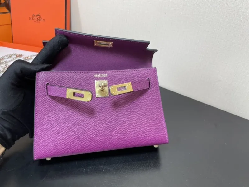 Hermes Purple Kelly Bag Model 242 - Image 7