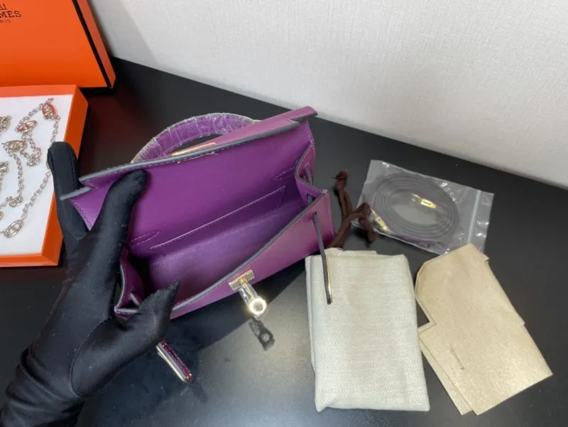 Hermes Purple Kelly Bag Model 242 - Image 9