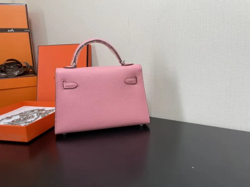 Hermes Pink Mini Kelly Handbag 244 - Image 3