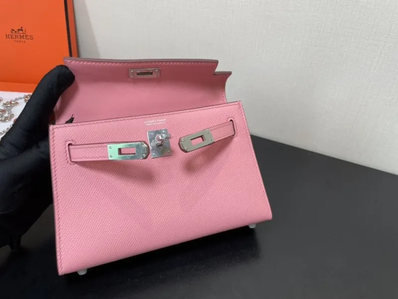 Hermes Pink Mini Kelly Handbag 244 - Image 7