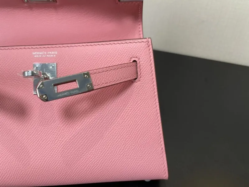 Hermes Pink Mini Kelly Handbag 244 - Image 8