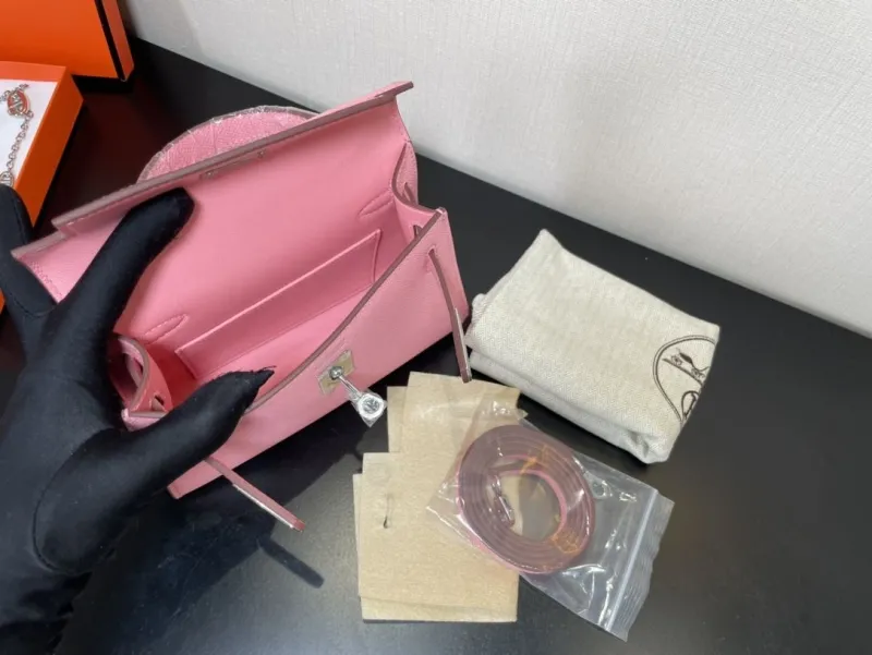 Hermes Pink Mini Kelly Handbag 244 - Image 9
