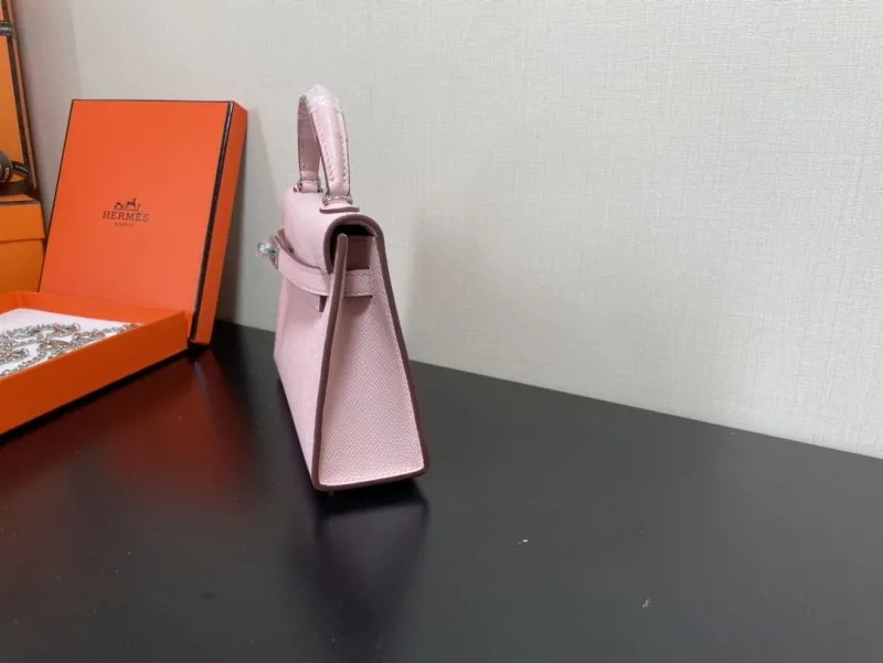 Alternative view of Hermes Pink Mini Kelly Leather Handbag