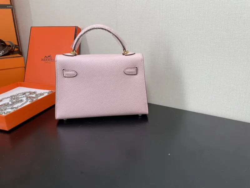 Hermes Pink Mini Kelly Handbag - Image 3