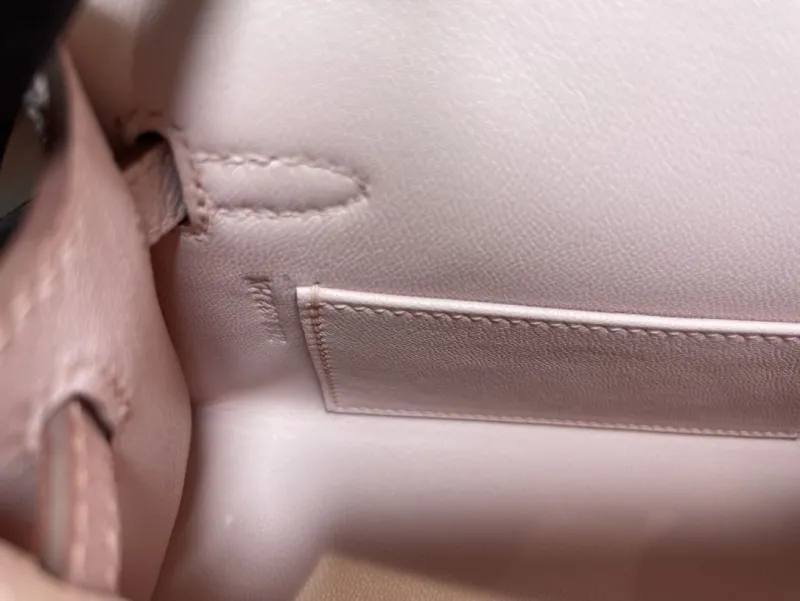 Hermes Pink Mini Kelly Handbag - Image 9