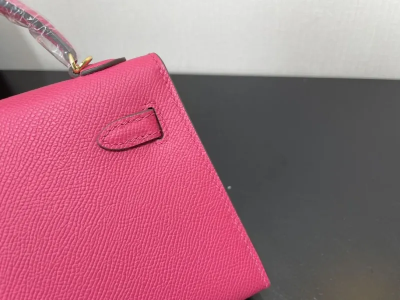 Hermes Kelly 248 Pink Leather Handbag - Image 4