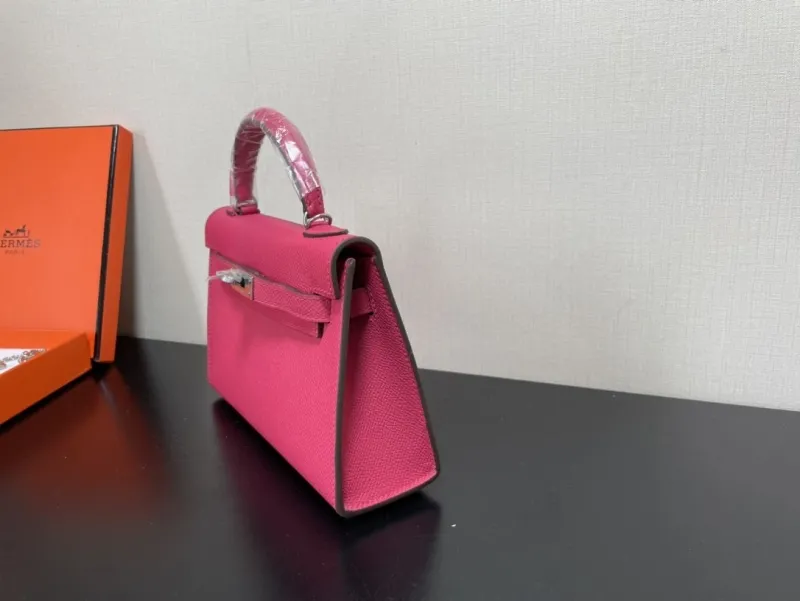 Alternative view of Hermes Pink Mini Kelly Leather Handbag