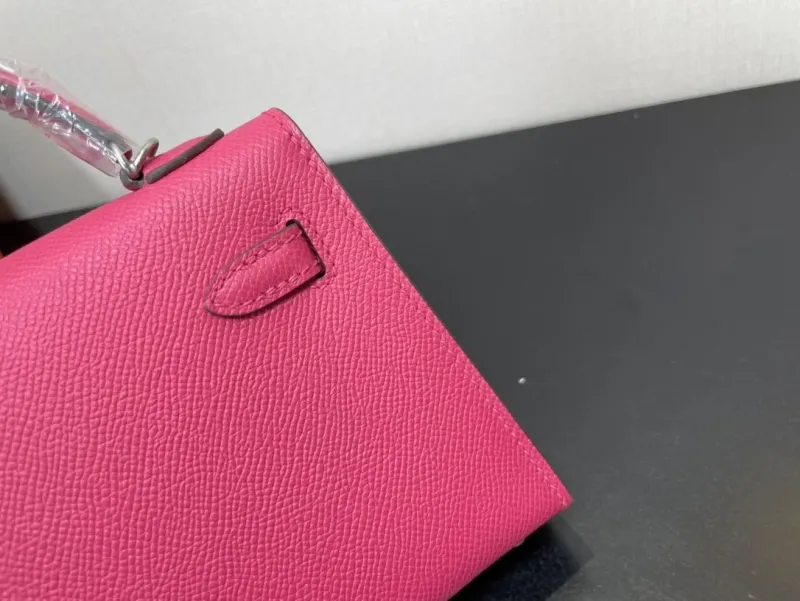 Hermes Pink Mini Kelly Leather Handbag - Image 4