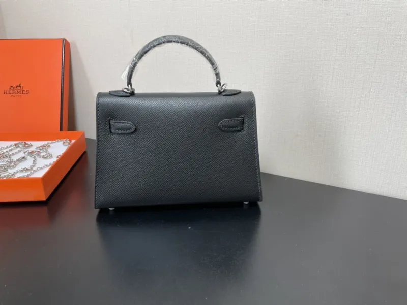 Hermes Black Mini Kelly Handbag 270 - Image 4