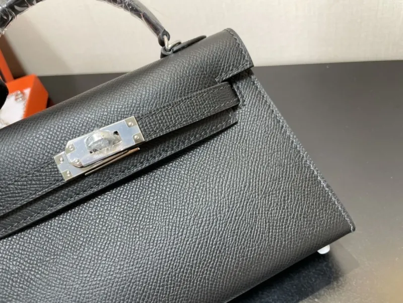 Hermes Black Mini Kelly Handbag 270 - Image 6