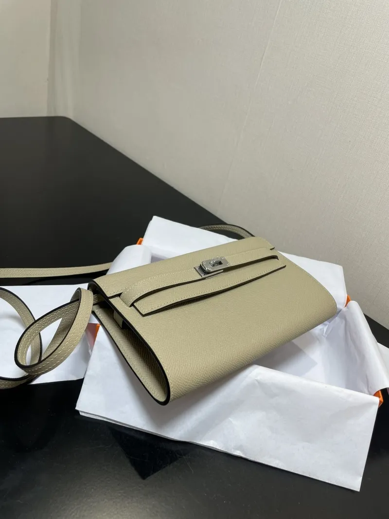 Hermes Beige Kelly Clutch Bag 285 - Image 9