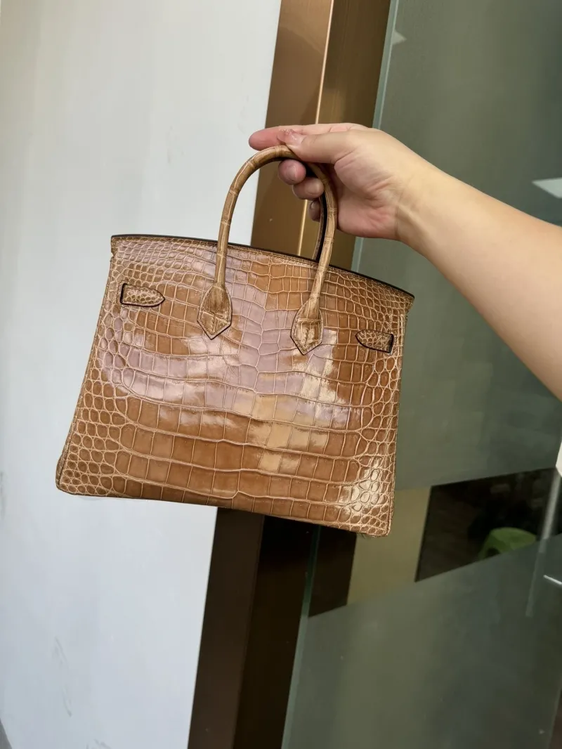 Alternative view of Hermes Brown Crocodile Leather Kelly Handbag 531
