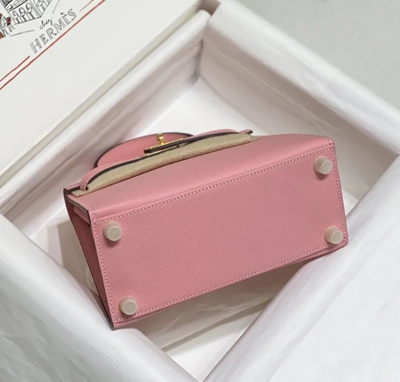 Hermes Pink Kelly Bag 542 Leather Handbag - Image 4