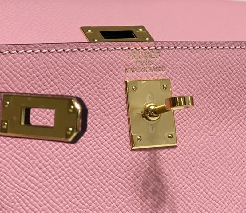 Hermes Pink Kelly Bag 542 Leather Handbag - Image 6