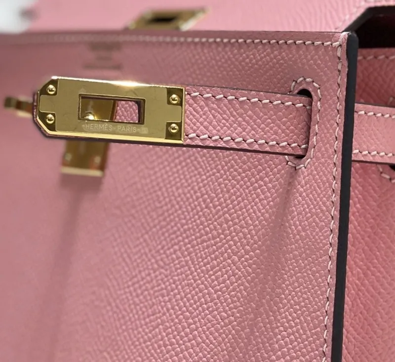 Hermes Pink Kelly Bag 542 Leather Handbag - Image 7