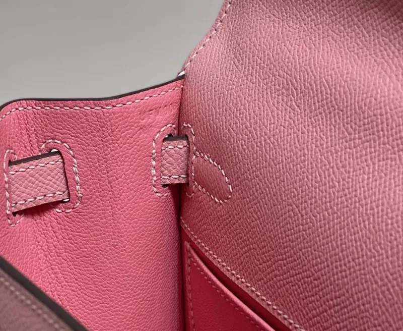 Hermes Pink Kelly Bag 542 Leather Handbag - Image 8