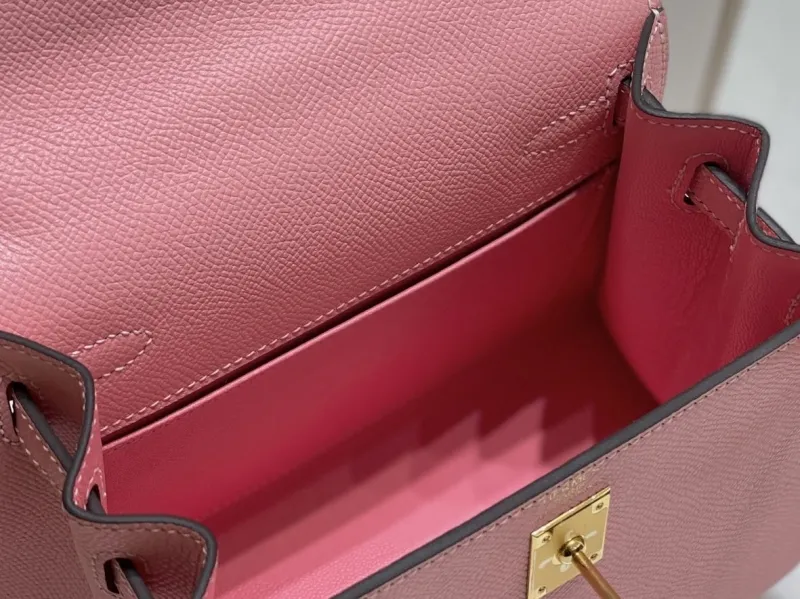 Hermes Pink Kelly Bag 542 Leather Handbag - Image 9