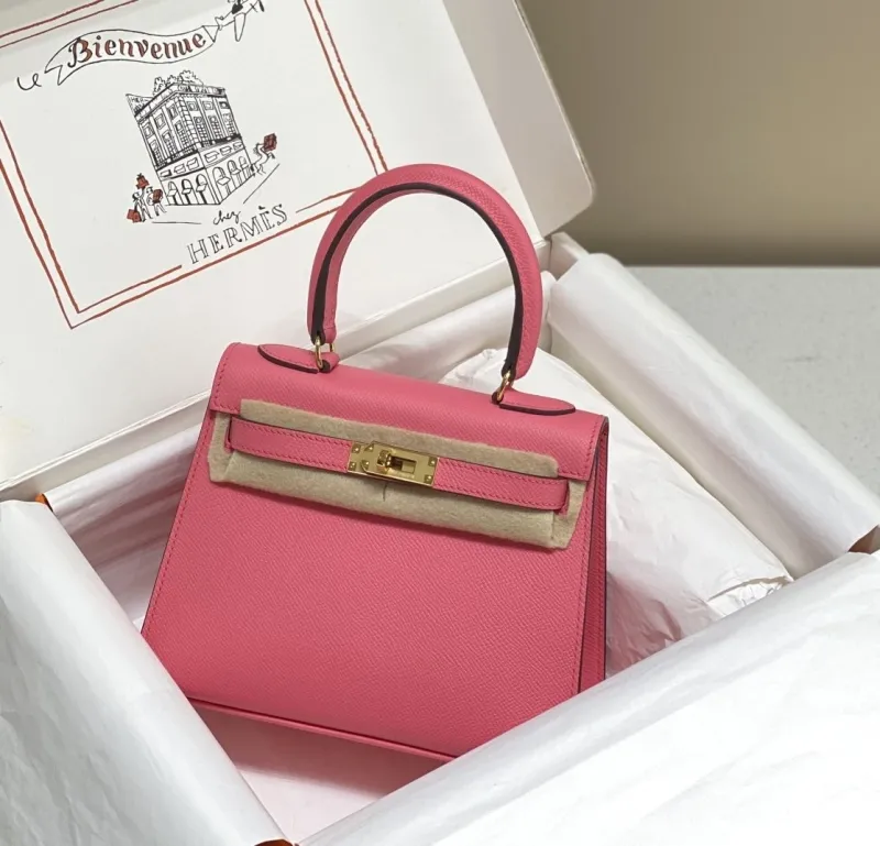 Alternative view of Hermes Pink Kelly Leather Handbag