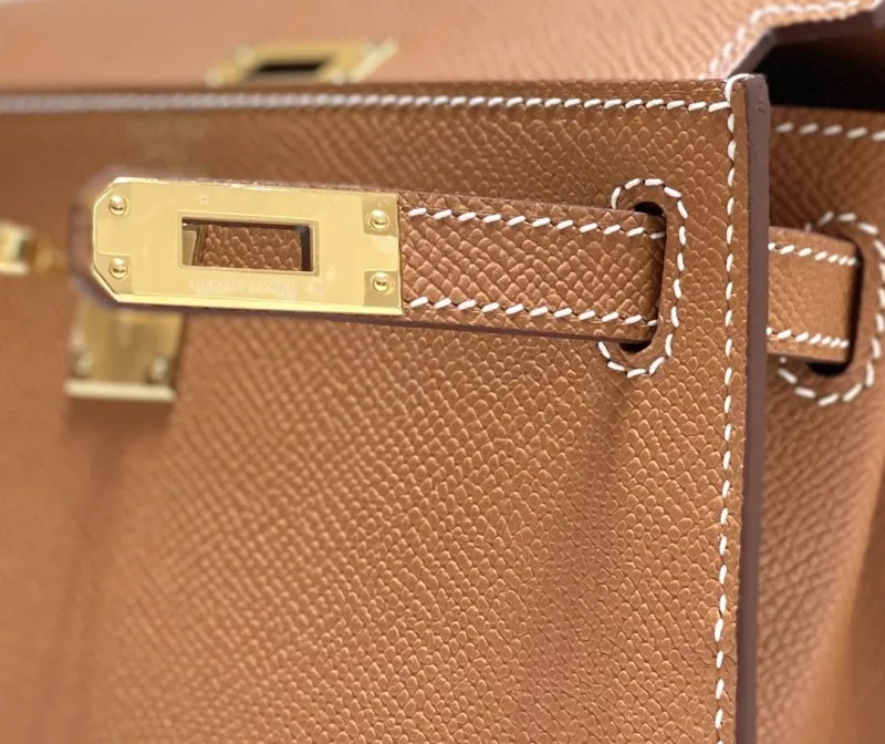Hermes Brown Kelly Handbag 544 - Image 6