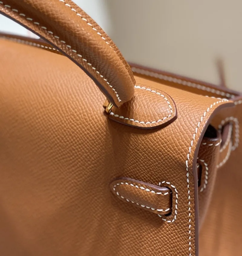 Hermes Brown Kelly Handbag 544 - Image 8