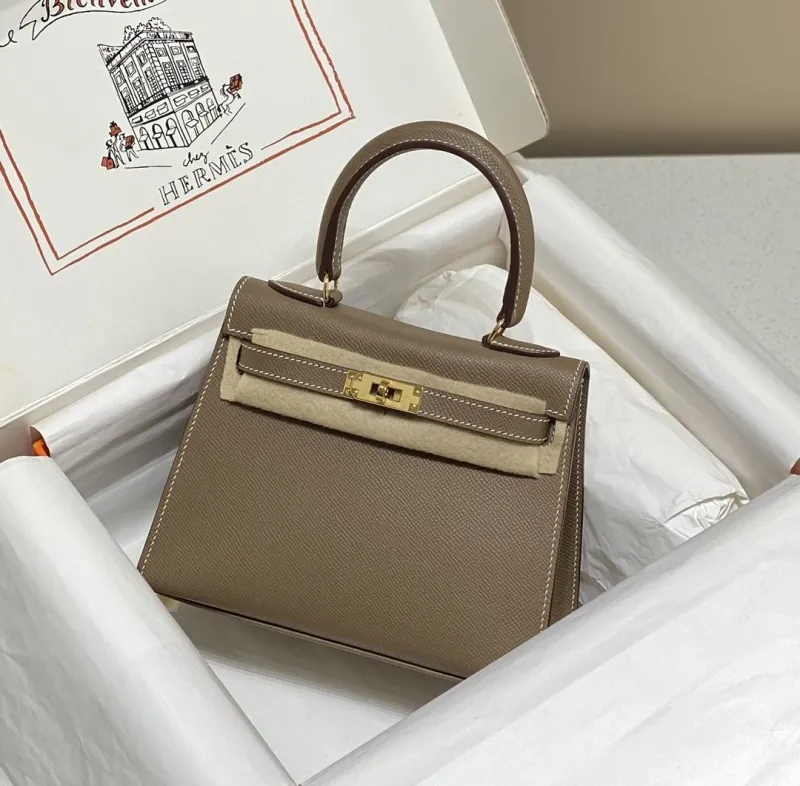 Hermes Etoupe Kelly Leather Handbag 545