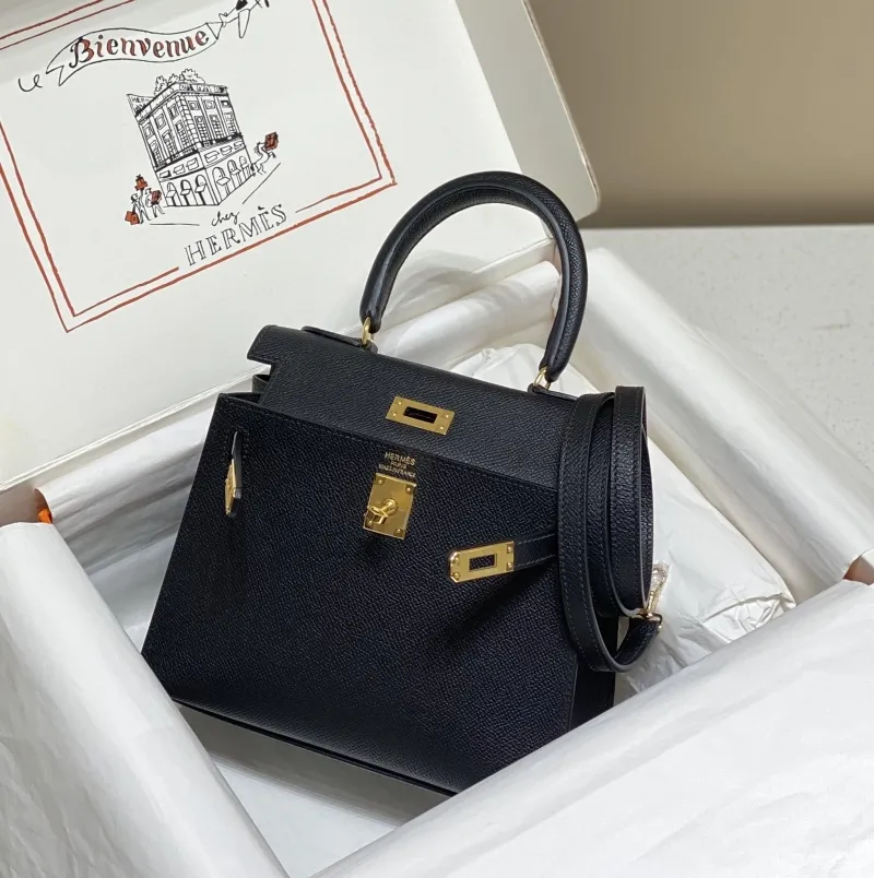 Alternative view of Hermes Black Leather Kelly Handbag