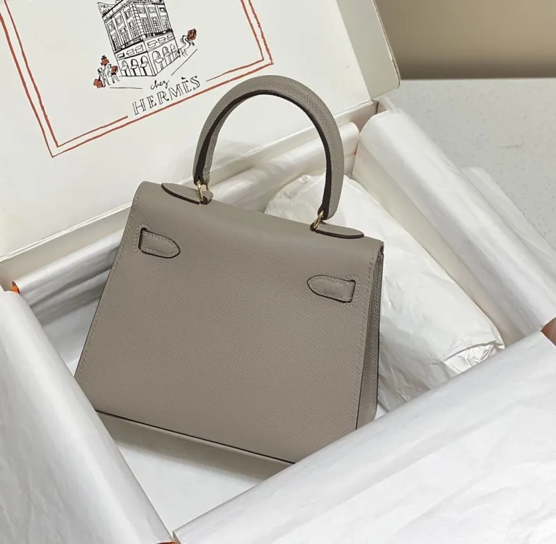 Alternative view of Hermes Gray Kelly Leather Handbag