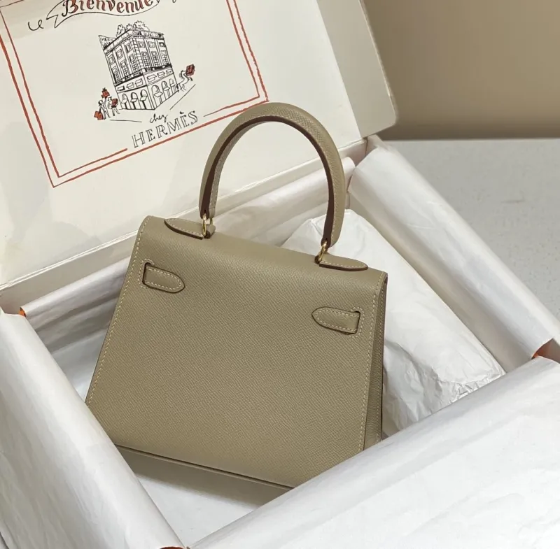 Hermes Beige Kelly Leather Handbag 549 - Image 3