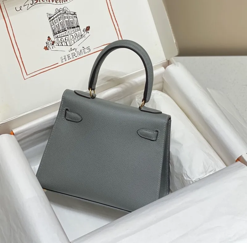 Hermes Gray Kelly Handbag 550 - Image 3