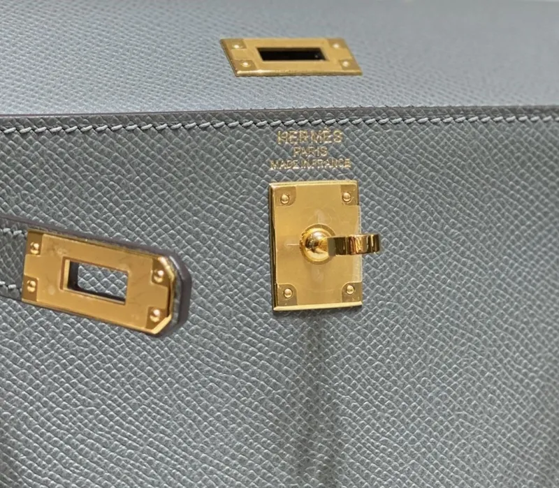 Hermes Gray Kelly Handbag 550 - Image 5