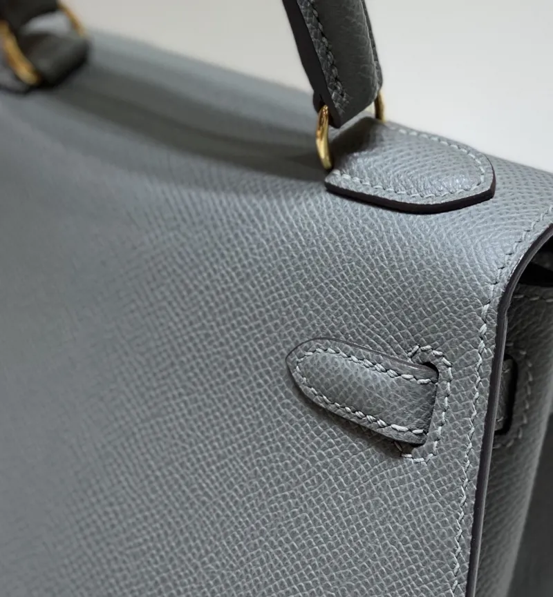 Hermes Gray Kelly Handbag 550 - Image 6