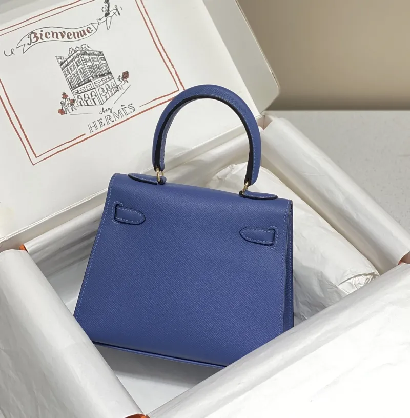 Hermes Blue Kelly Handbag 551 - Image 3