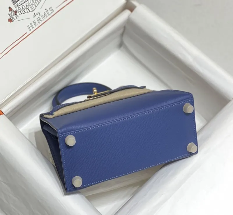 Hermes Blue Kelly Handbag 551 - Image 4