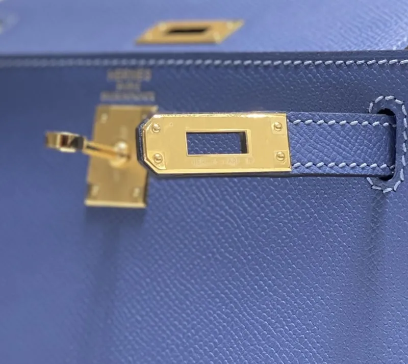 Hermes Blue Kelly Handbag 551 - Image 7
