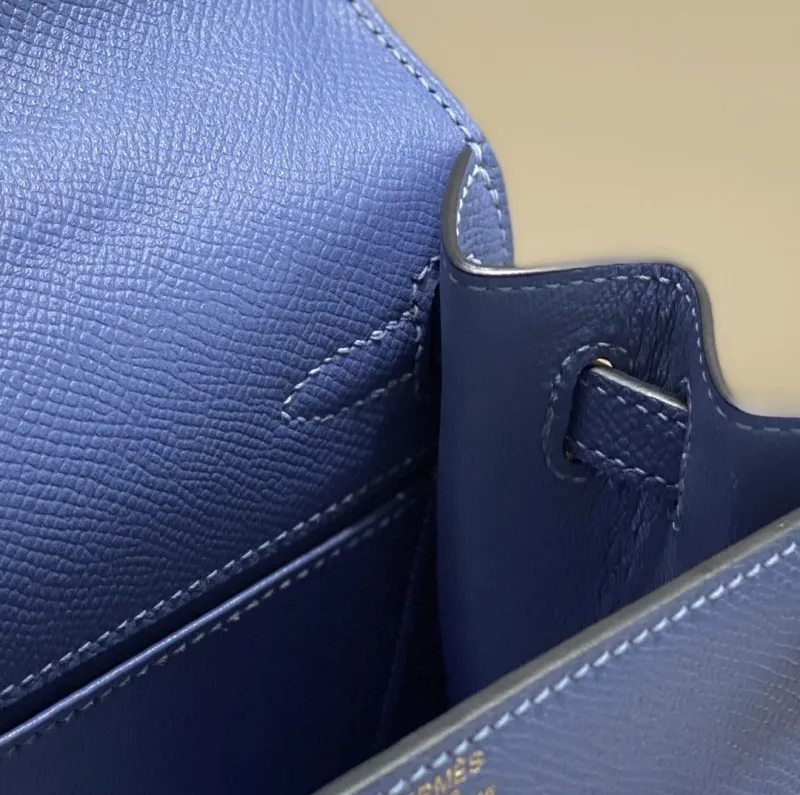 Hermes Blue Kelly Handbag 551 - Image 8