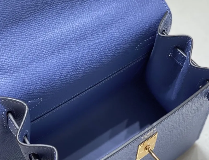 Hermes Blue Kelly Handbag 551 - Image 9